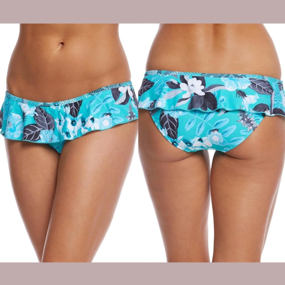 NWT Seafolly [ 4 US ] Tropical Vacay Skirted Hipster Bikini‎ Bottom